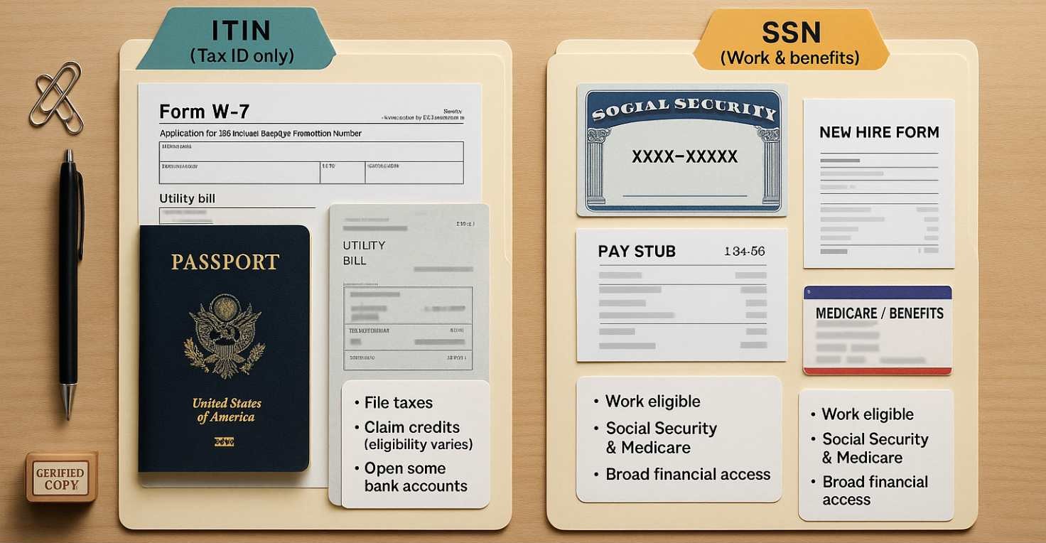 Difference between ITIN and SSN