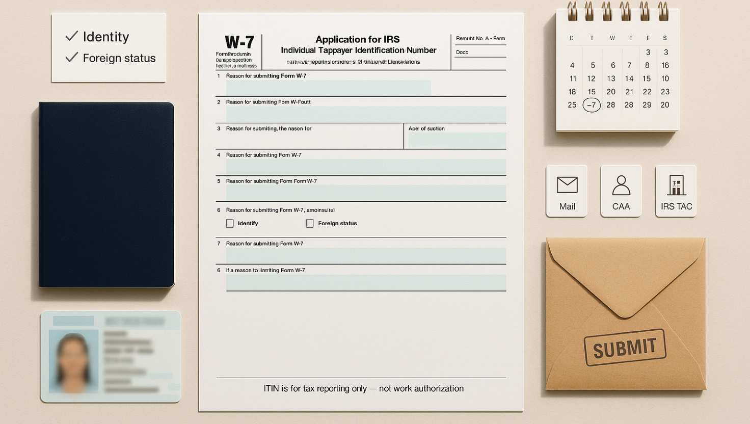 W7 Form for ITIN Application